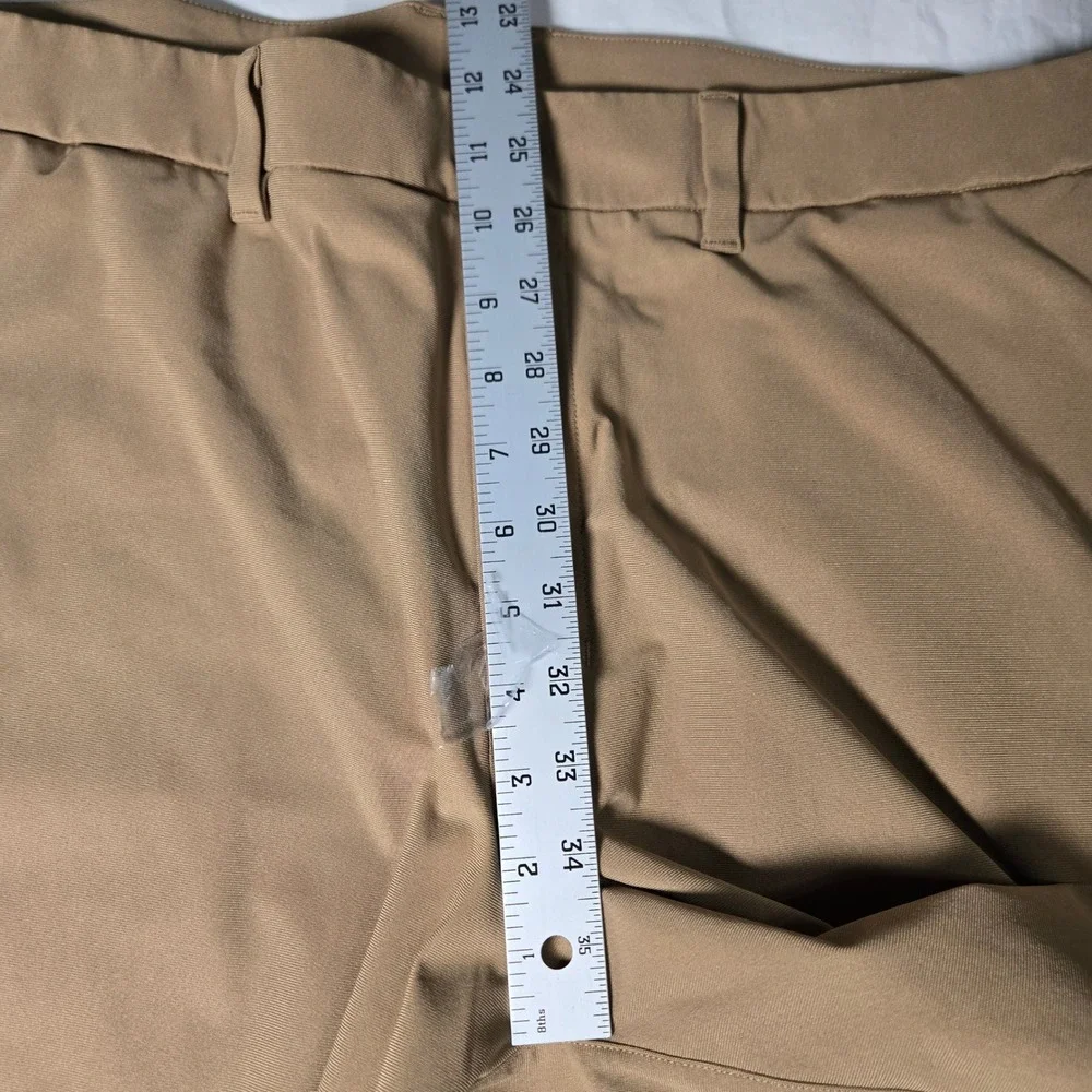 CRZ YOGA Golf Pants Tan 40W Flat Front Technical Stretch Trousers 40x28.5